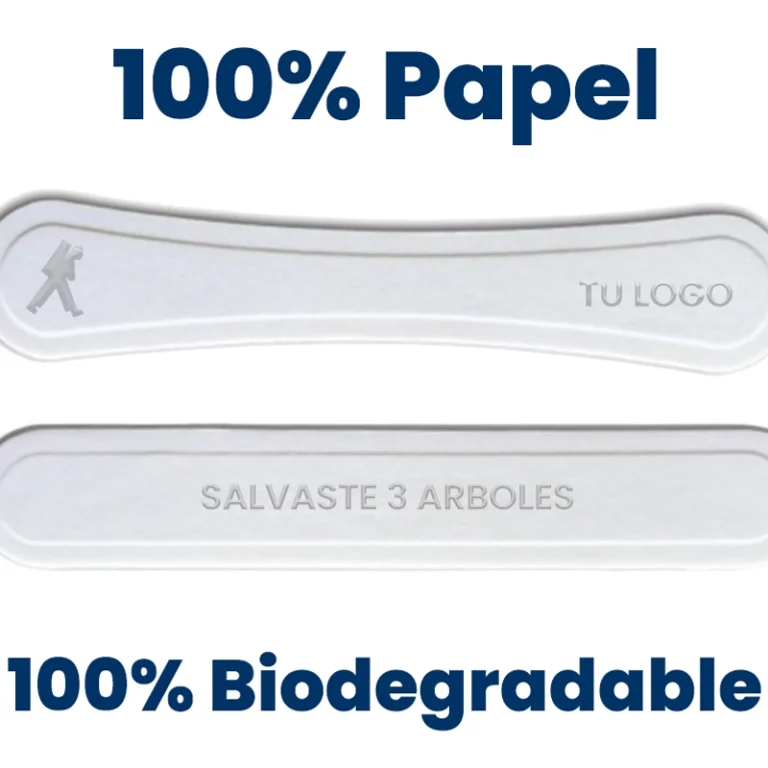Palitos o Cucharitas de papel 100% biodegradable y compostable, ideales para helados y postres.